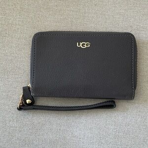 UGG Grey Leather Wristlet